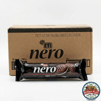 بیسکویت کاکائویی اتی نرو Eti Nero با مغز کرم شیری ۱۱۰ گرمی (کارتن ۱۸ عددی)