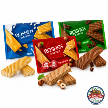 ویفر روشن Roshen وزن ۷۲ گرم (ترکیب ۳ طعم اصلی) کارتن 22 عددی